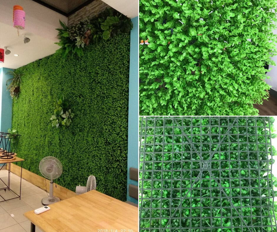 cỏ nhựa tấm dán tường